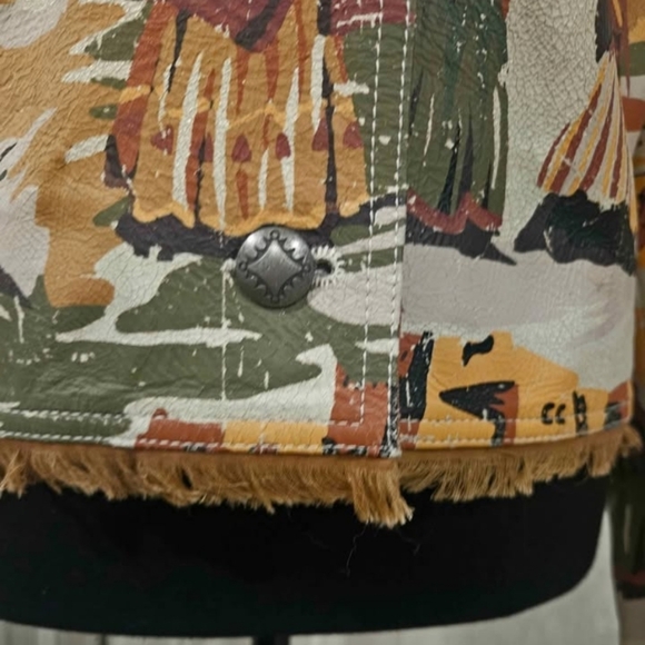 Double D Ranch Western Print Leather Jacket - Picture 6 of 8